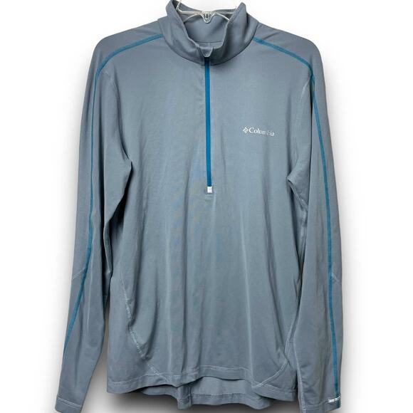 Columbia Trail Flash Half Zip Shirt Mens Small Gray Ash Omniwick Pullover Top - Picture 1 of 12